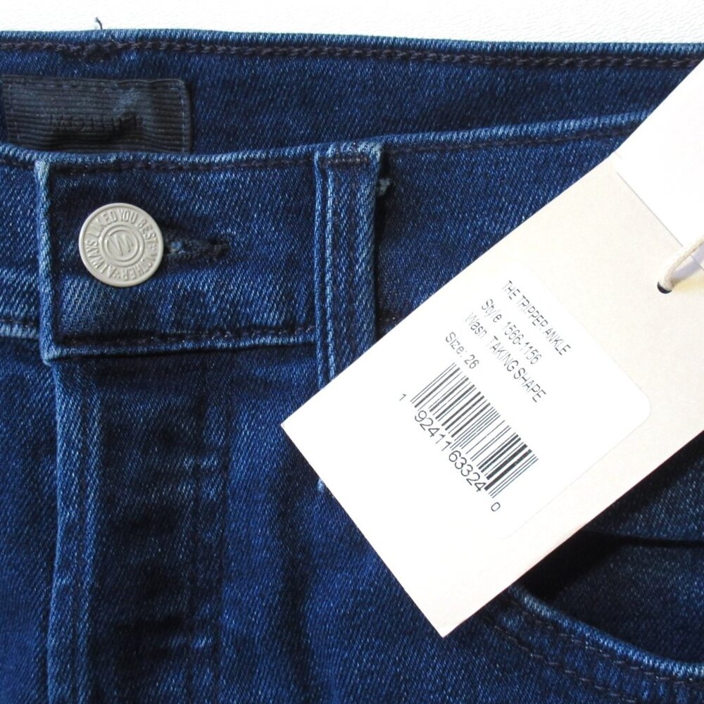 NWT MOTHER Tripper Dark Blue Women's Jeans - Taking Shape Color - High Rise - Picture 3 of 10